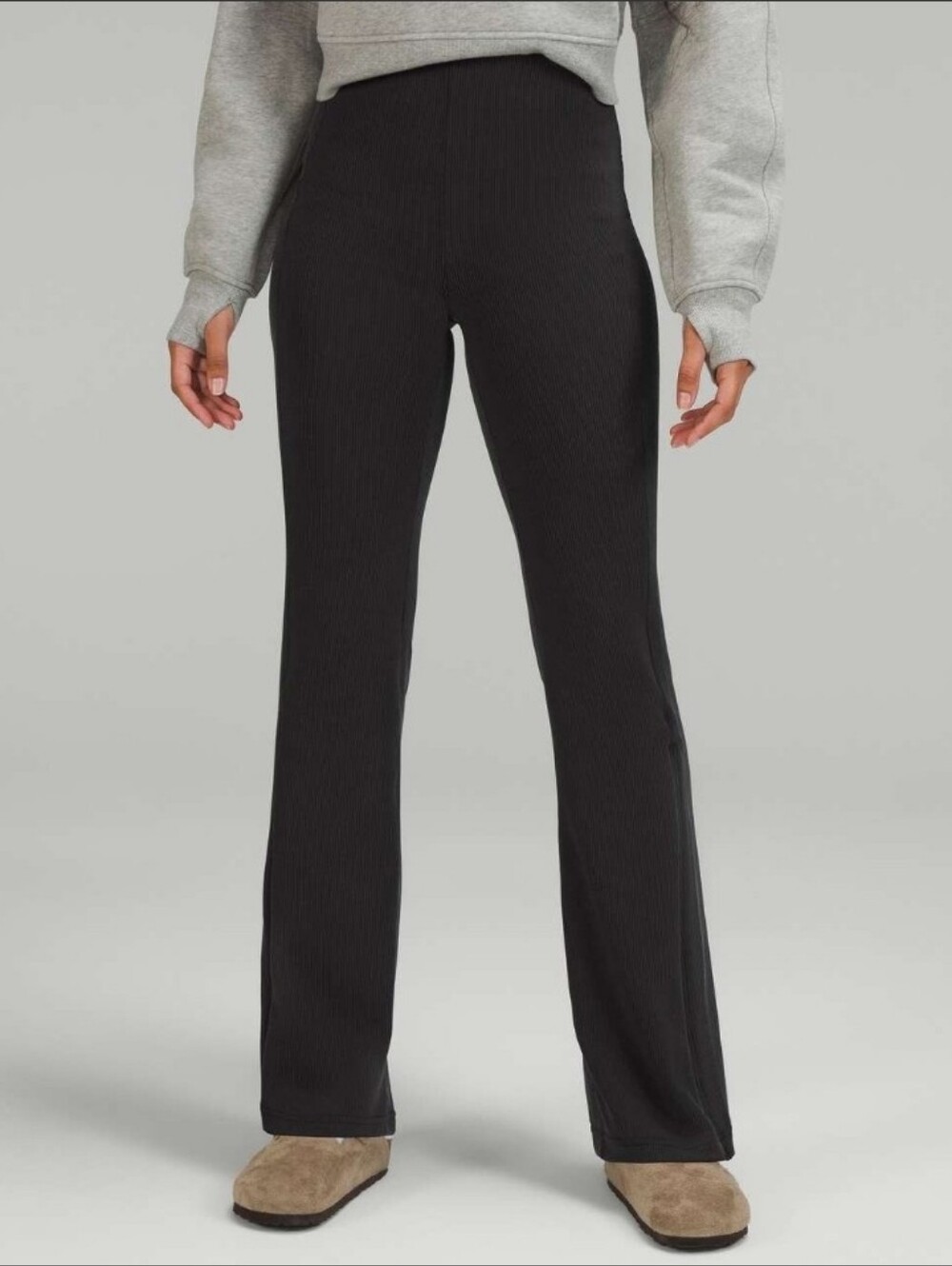 Lululemon Brushed Softstreme Ribbed Zip Flared Pants